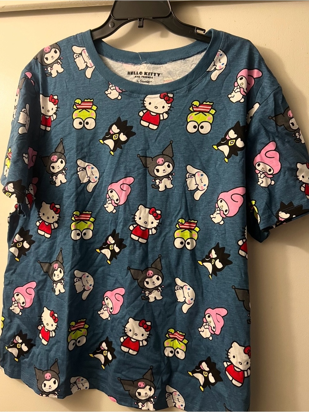 Hello Kitty Blue Allover Character Print Tee Size 2x